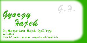 gyorgy hajek business card